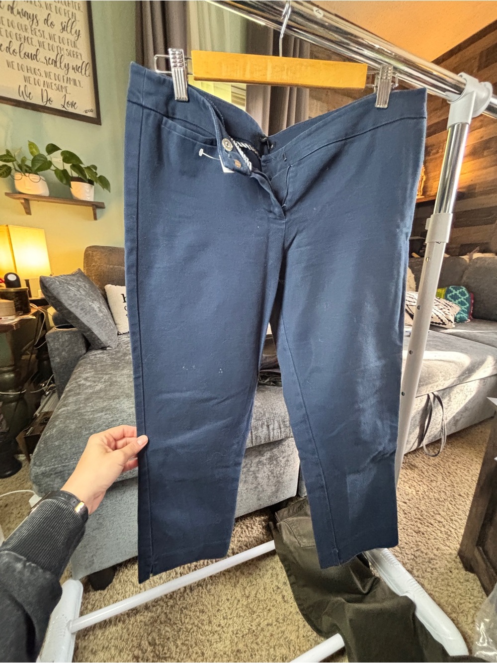 Audrey & Celine Navy High-Waist Pants